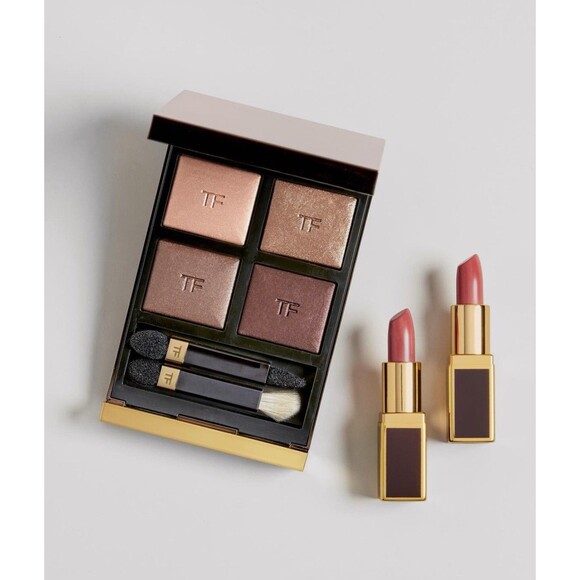 Tom Ford IRIS BRONZE Eye Quad + CASABLANCA SPICED HONEY Mini Lip Color Set NIB - Picture 9 of 14